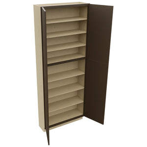 Fabuwood Luxe Canyon Oak TP361293 Tall Pantry Cabinet, Open View