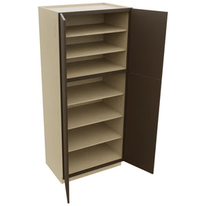 Fabuwood Luxe Canyon Oak TP362484 Tall Pantry Cabinet, Open View