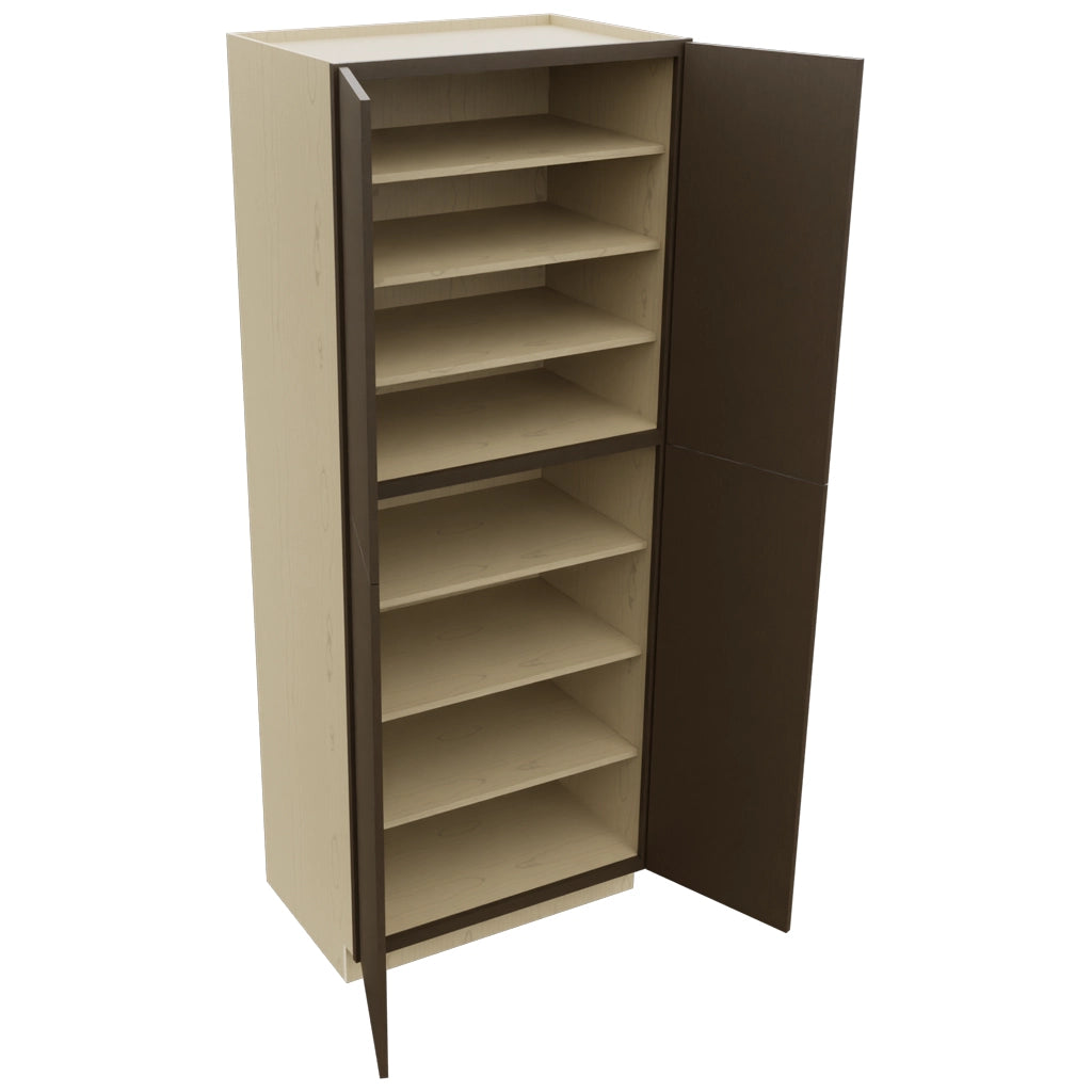 Fabuwood Luxe Canyon Oak TP362493 Tall Pantry Cabinet, Open View