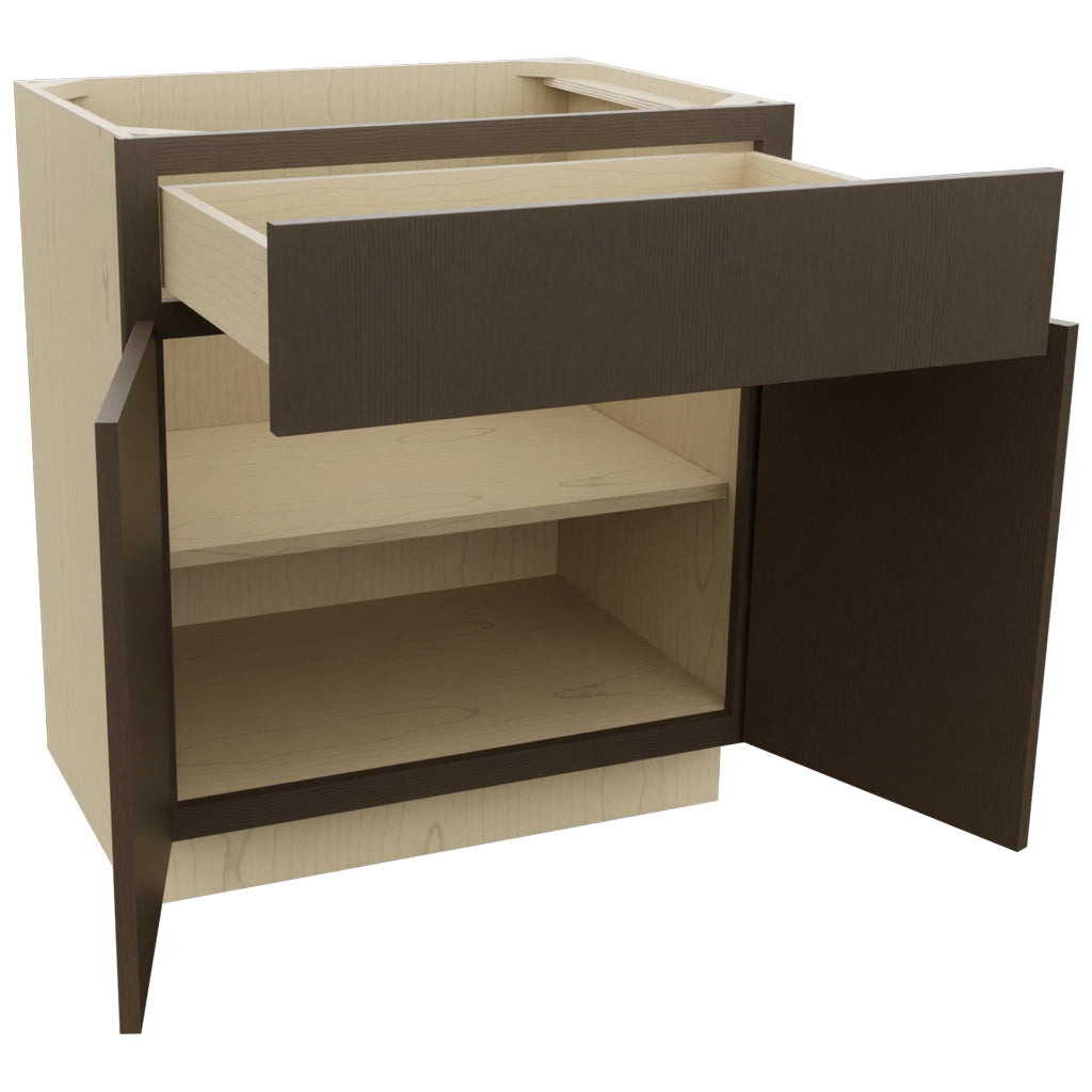 Fabuwood Luxe Canyon Oak VB30-34 Vanity Base Standard Cabinet, Open View