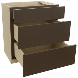 Fabuwood Luxe Canyon Oak VDB30-34 Vanity Drawer Cabinet, Open View