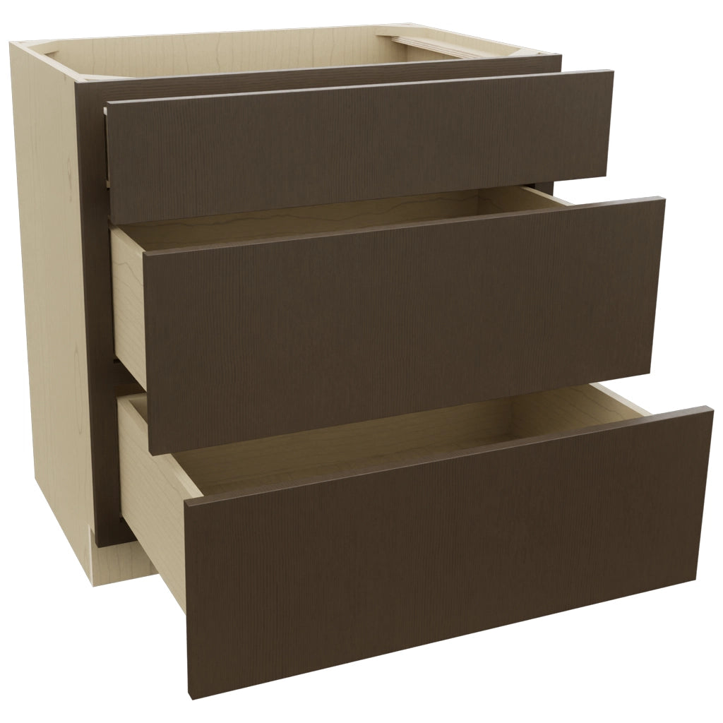 Fabuwood Luxe Canyon Oak VDB33-34 Vanity Drawer Cabinet, Open View