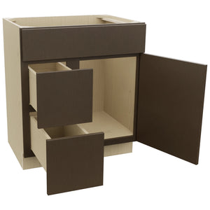 Fabuwood Luxe Canyon Oak VSD36DL Vanity Combo Cabinet, Open View