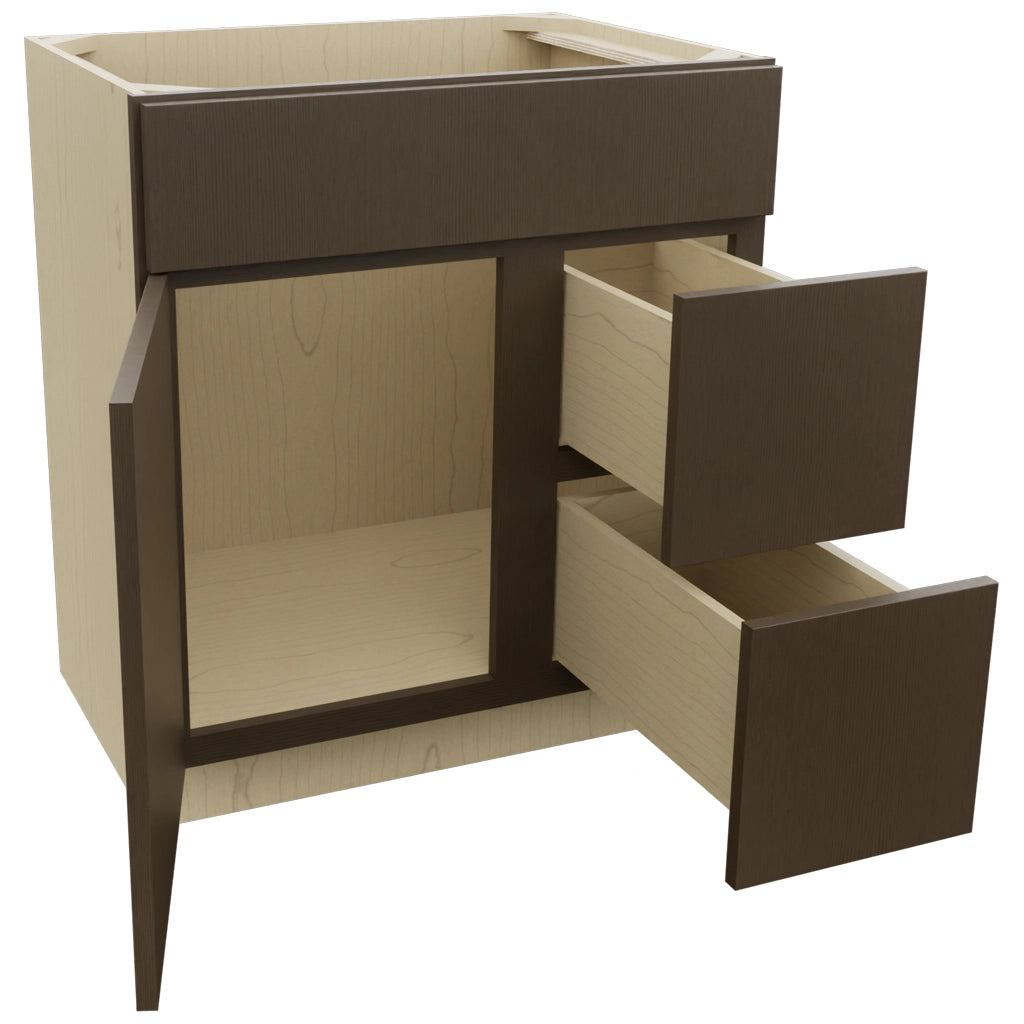 Fabuwood Luxe Canyon Oak VSD36DR Vanity Combo Cabinet, Open View