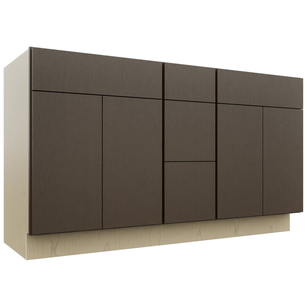 Fabuwood Luxe Canyon Oak VSD60DOUBLE Vanity Combo Cabinet, Front View