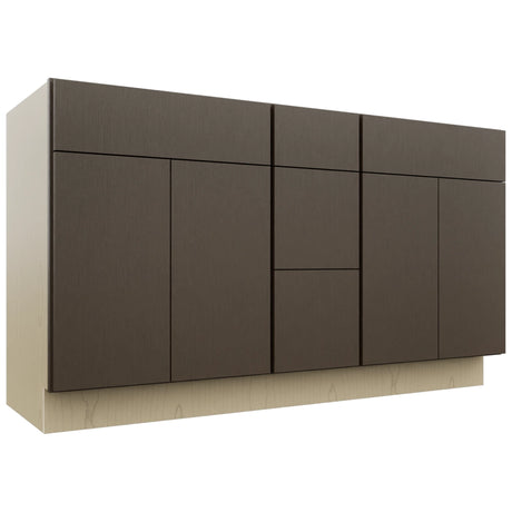 Fabuwood Luxe Canyon Oak VSD60DOUBLE Vanity Combo Cabinet, Front View