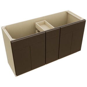 Fabuwood Luxe Canyon Oak VSD60DOUBLE Vanity Combo Cabinet, Top View