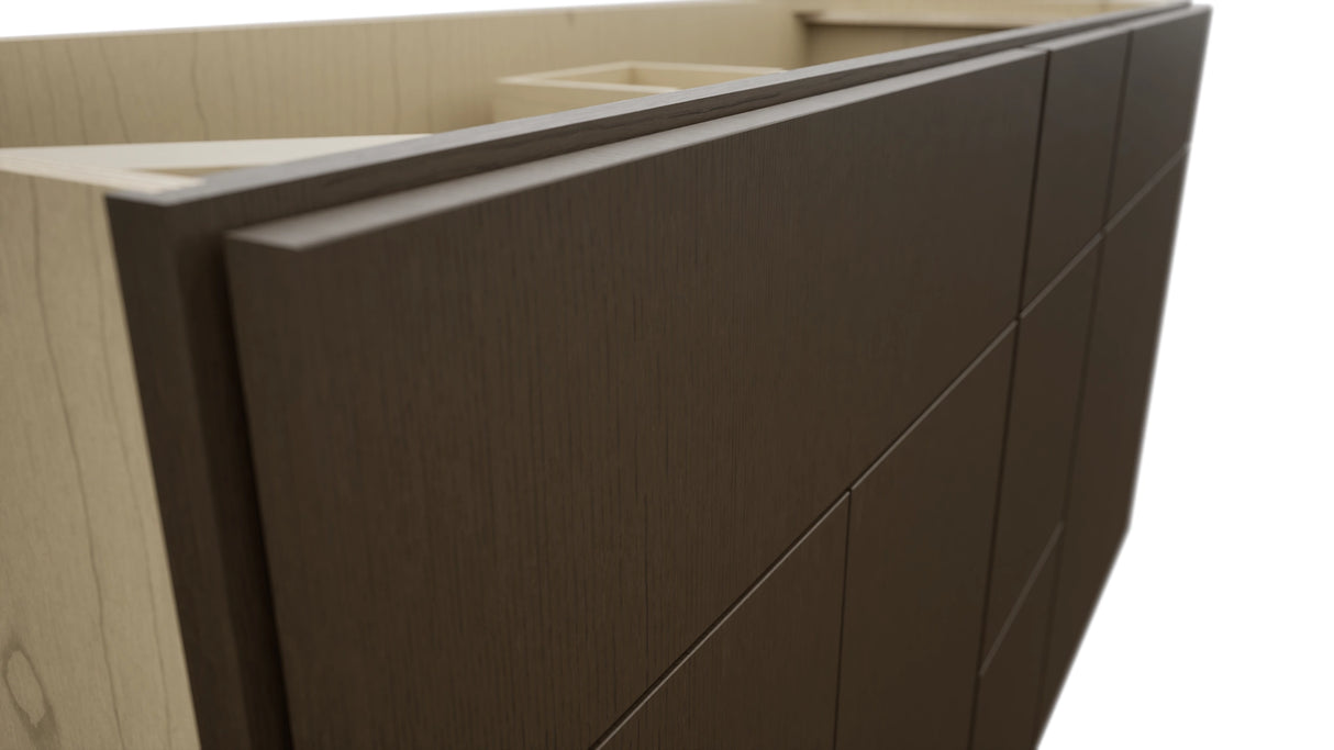 Fabuwood Luxe Canyon Oak VSD60DOUBLE Vanity Combo Cabinet, Detail View