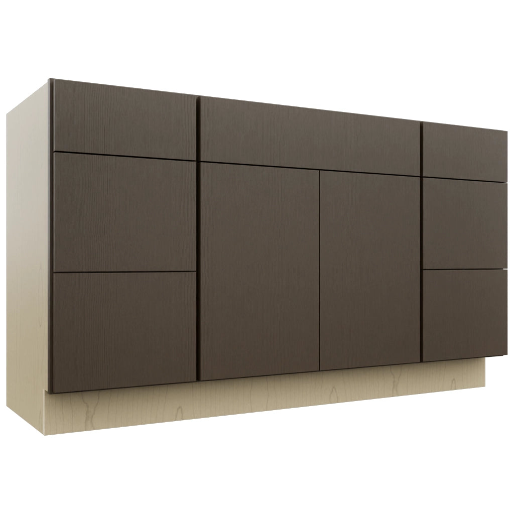 Fabuwood Luxe Canyon Oak VSD60SINGLE Vanity Combo Cabinet, Front View