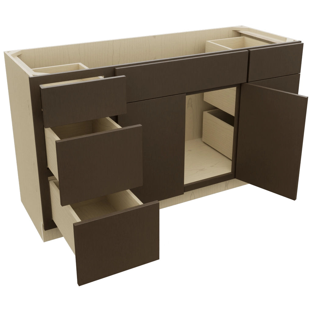 Fabuwood Luxe Canyon Oak VSD60SINGLE Vanity Combo Cabinet, Open View