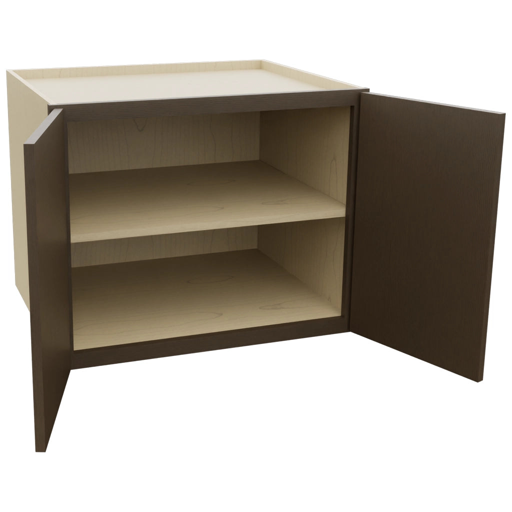 Fabuwood Luxe Canyon Oak W302424 Wall Deep Cabinet, Open View