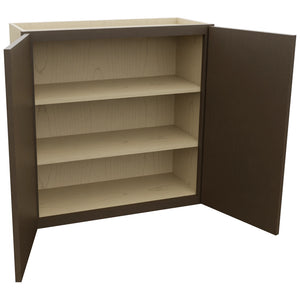 Fabuwood Luxe Canyon Oak W3030 Wall Standard Cabinet, Open View