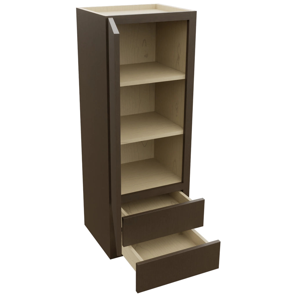 Fabuwood Luxe Canyon Oak WD1848 Wall Drawer Cabinet, Open View