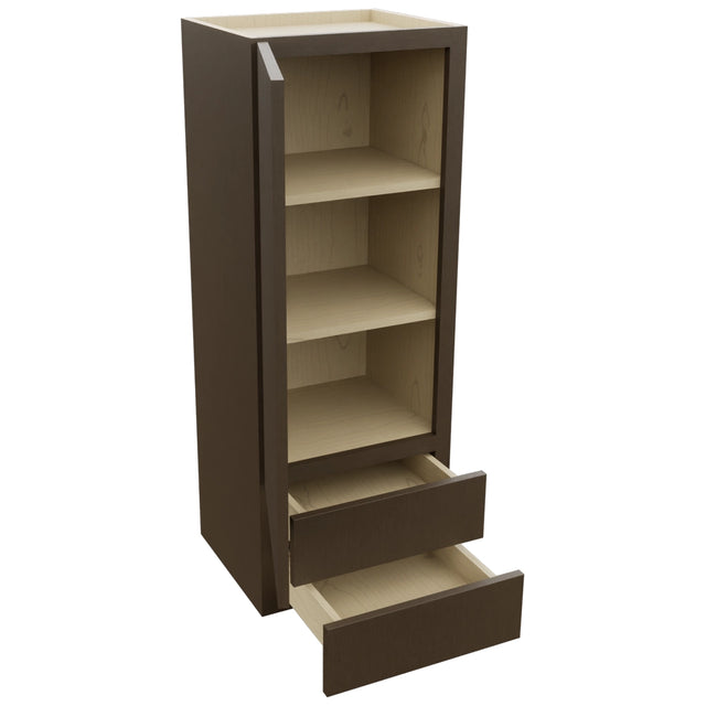 Fabuwood Luxe Canyon Oak WD1848 Wall Drawer Cabinet, Open View