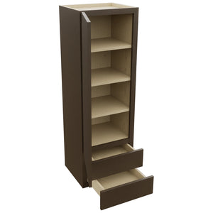 Fabuwood Luxe Canyon Oak WD1854 Wall Drawer Cabinet, Open View