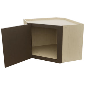 Fabuwood Luxe Canyon Oak WDC2418 Wall Corner Diagonal Cabinet, Open View