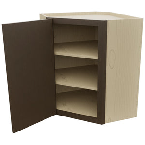 Fabuwood Luxe Canyon Oak WDC2430 Wall Corner Diagonal Cabinet, Open View