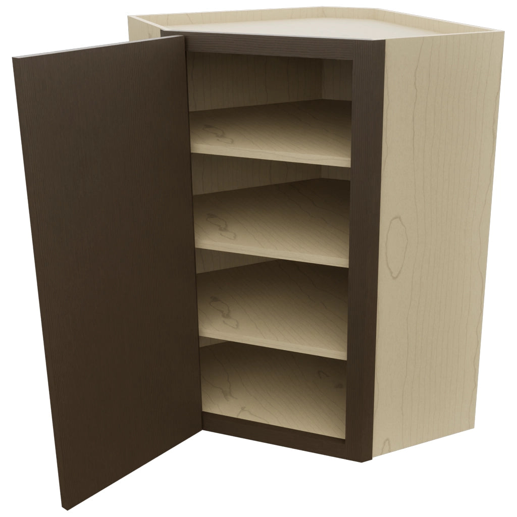 Fabuwood Luxe Canyon Oak WDC2436 Wall Corner Diagonal Cabinet, Open View