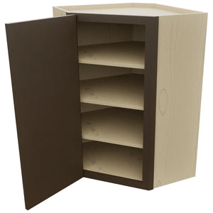 Fabuwood Luxe Canyon Oak WDC2436 Wall Corner Diagonal Cabinet, Open View