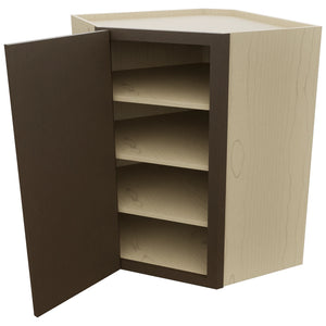 Fabuwood Luxe Canyon Oak WDC2736 Wall Corner Diagonal Cabinet, Open View