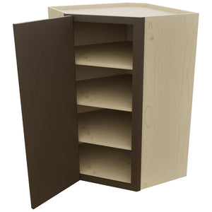 Fabuwood Luxe Canyon Oak WDC2742 Wall Corner Diagonal Cabinet, Open View