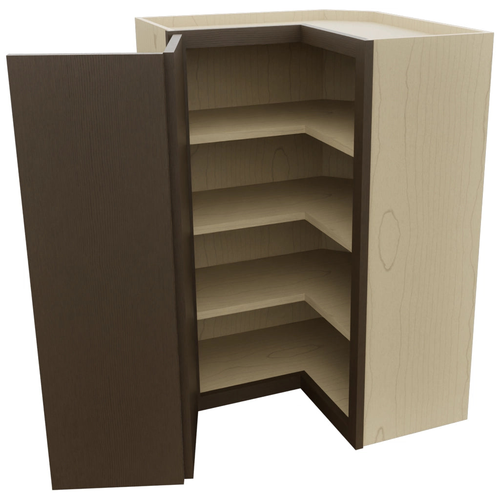 Fabuwood Luxe Canyon Oak WPC2436 Wall Corner Pie Cabinet, Open View