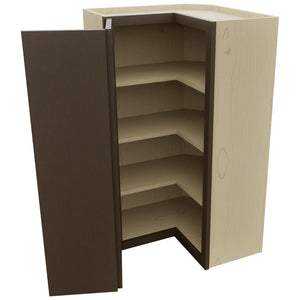 Fabuwood Luxe Canyon Oak WPC2442 Wall Corner Pie Cabinet, Open View