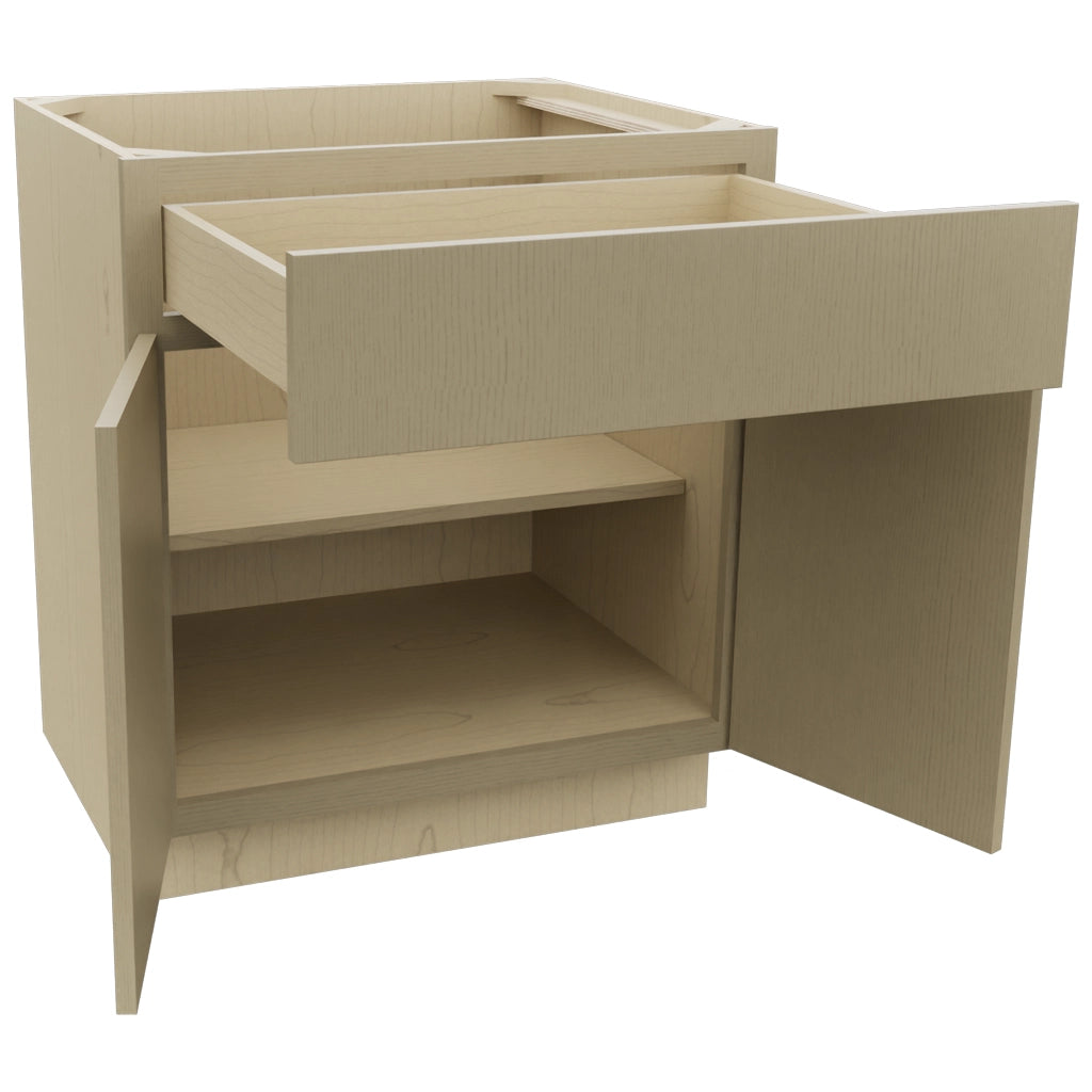Fabuwood Luxe Desert Oak B30 Base Standard Cabinet, Open View