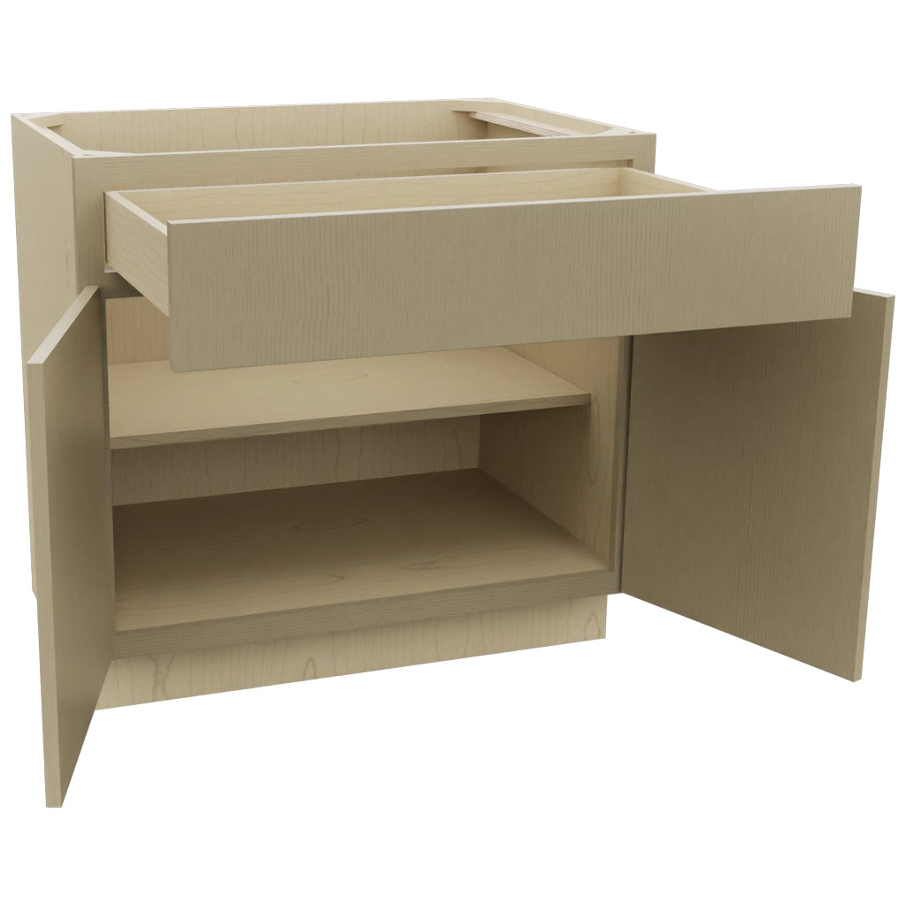 Fabuwood Luxe Desert Oak B36SDF Base Standard Cabinet, Open View