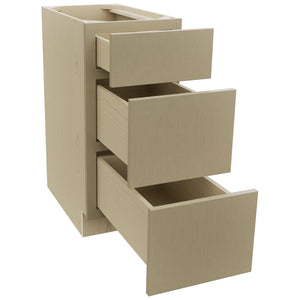 Fabuwood Luxe Desert Oak DB15 Base 3 Drawers Cabinet, Open View
