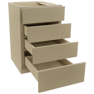 Fabuwood Luxe Desert Oak DB21-4 Base 4 Drawers Cabinet, Open View