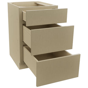 Fabuwood Luxe Desert Oak DB21 Base 3 Drawers Cabinet, Open View