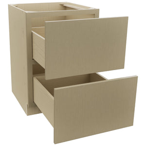 Fabuwood Luxe Desert Oak DB24-2 Base 2 Drawers Cabinet, Open View
