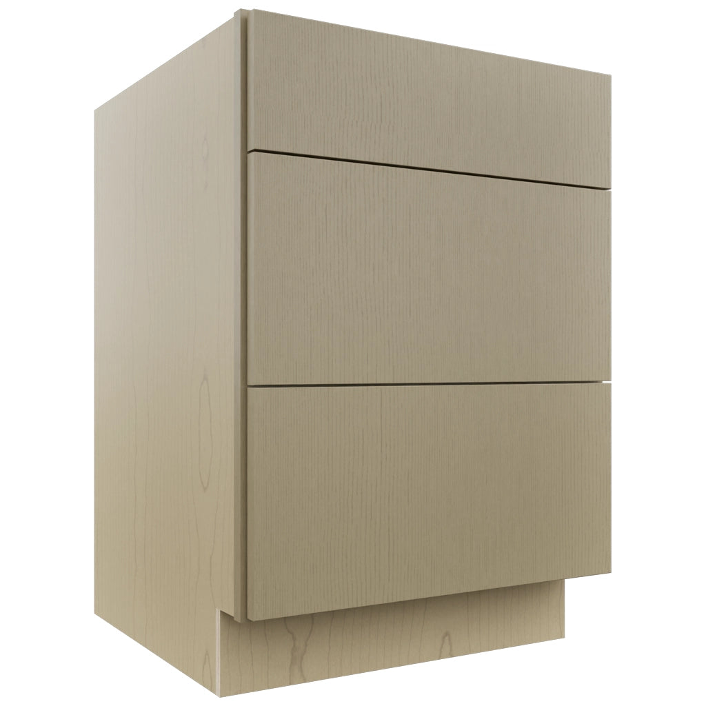 Fabuwood Luxe Desert Oak DB24 Base 3 Drawers Cabinet, Front View