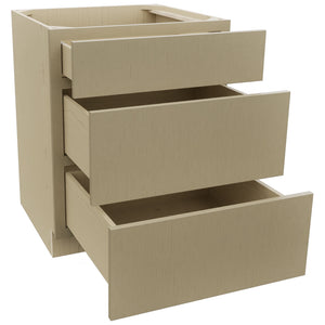 Fabuwood Luxe Desert Oak DB27 Base 3 Drawers Cabinet, Open View
