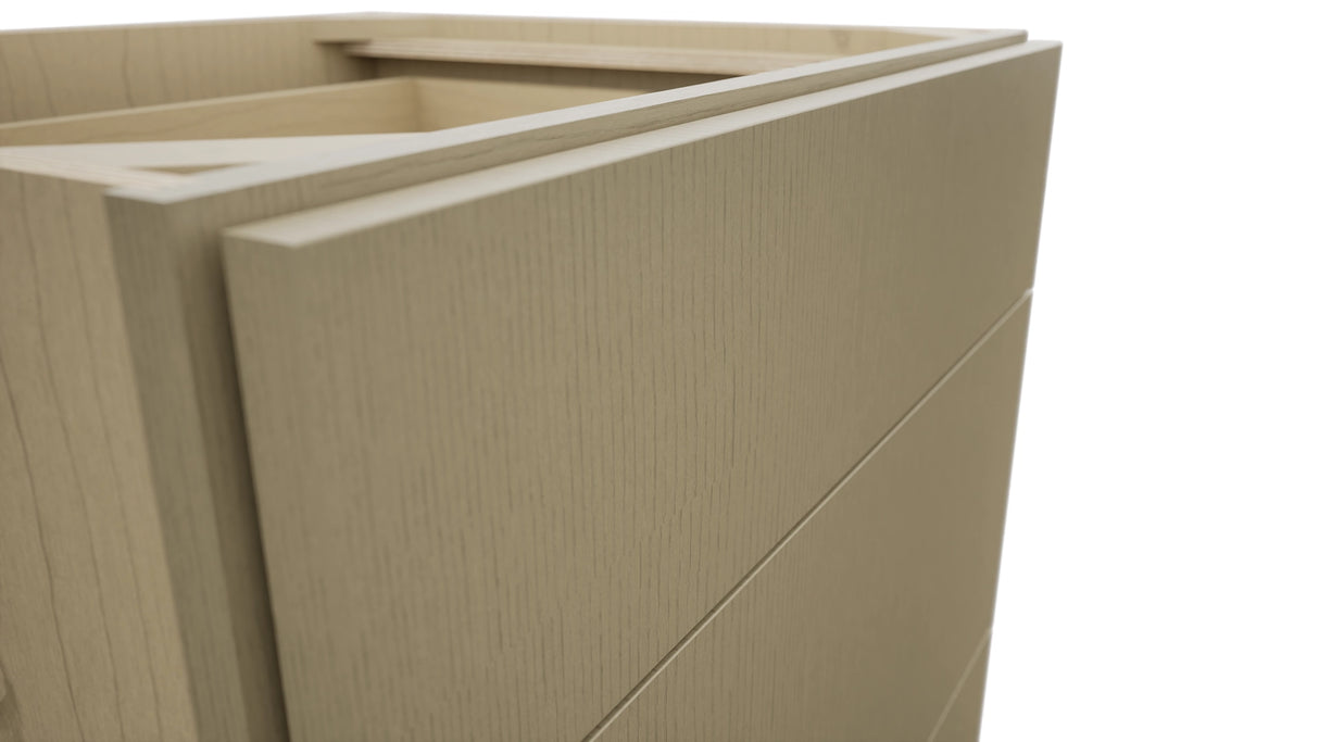 Fabuwood Luxe Desert Oak DB27 Base 3 Drawers Cabinet, Detail View