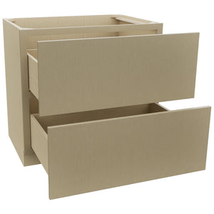 Fabuwood Luxe Desert Oak DB36-2 Base 2 Drawers Cabinet, Open View