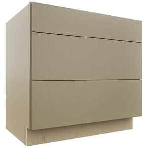 Fabuwood Luxe Desert Oak DB36 Base 3 Drawers Cabinet, Front View