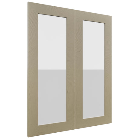 Fabuwood Luxe Desert Oak DS GDW2430 Wall Glass Door, Front View