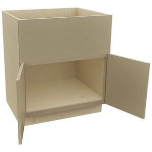 Fabuwood Luxe Desert Oak FS30 Base Farm Sink Cabinet, Open View