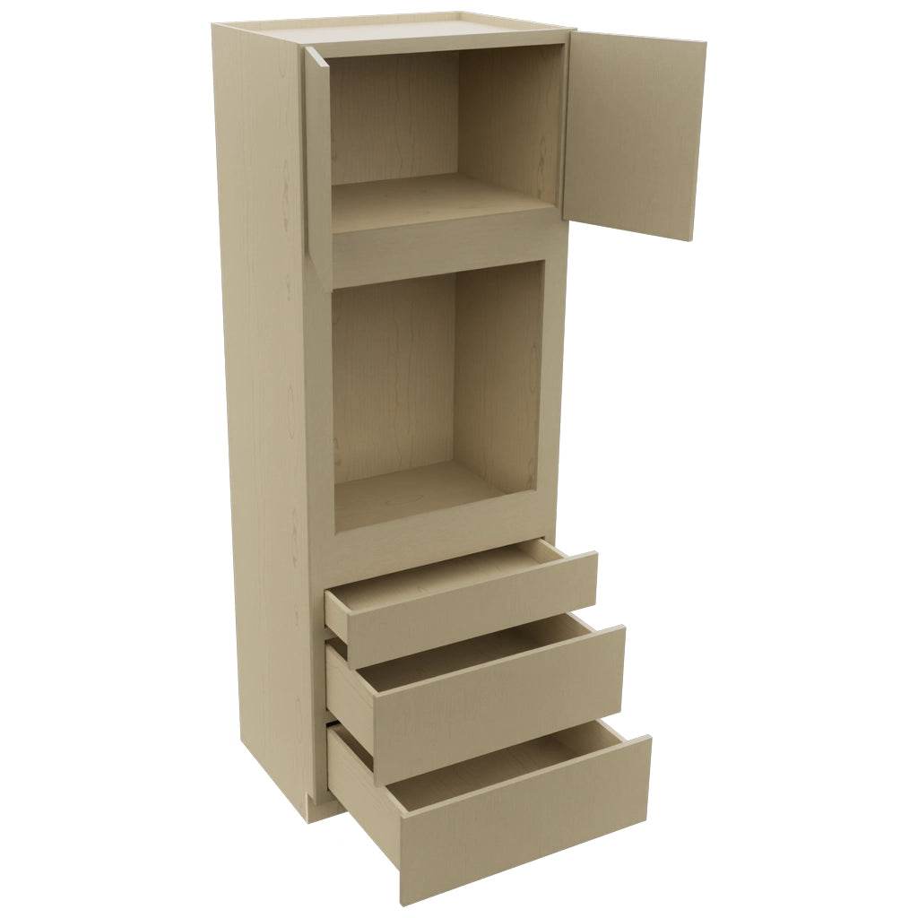 Fabuwood Luxe Desert Oak OC3393S Tall Oven Cabinet Single, Open View