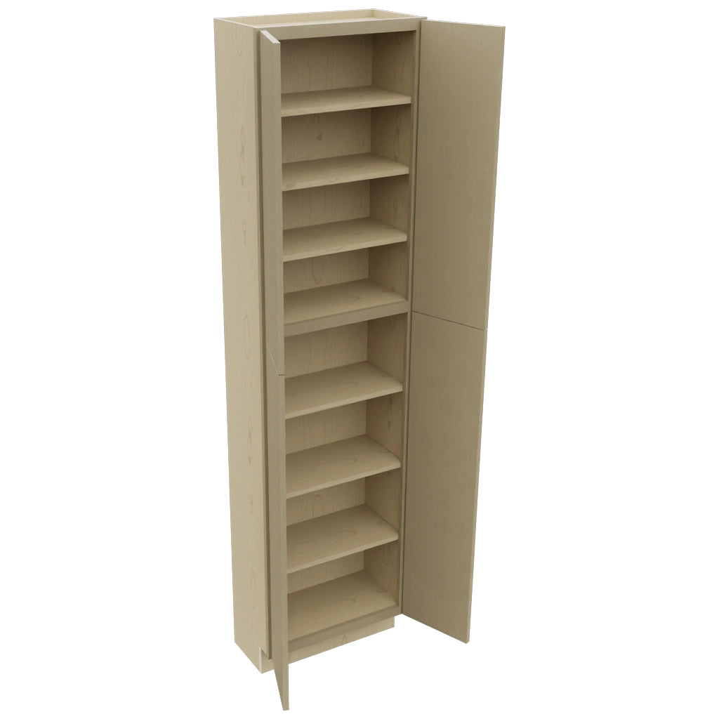 Fabuwood Luxe Desert Oak TP241293 Tall Pantry Cabinet, Open View