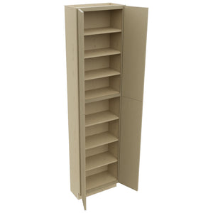 Fabuwood Luxe Desert Oak TP241296 Tall Pantry Cabinet, Open View