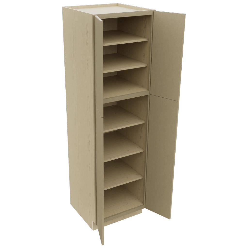 Fabuwood Luxe Desert Oak TP242484 Tall Pantry Cabinet, Open View