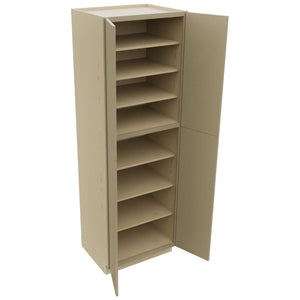 Fabuwood Luxe Desert Oak TP302493 Tall Pantry Cabinet, Open View