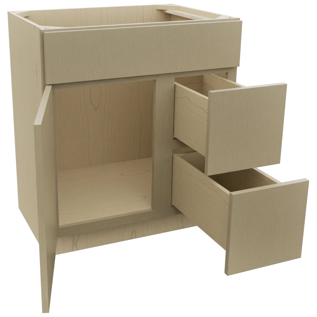 Fabuwood Luxe Desert Oak VSD36DR Vanity Combo Cabinet, Open View