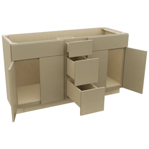 Fabuwood Luxe Desert Oak VSD60DOUBLE Vanity Combo Cabinet, Open View