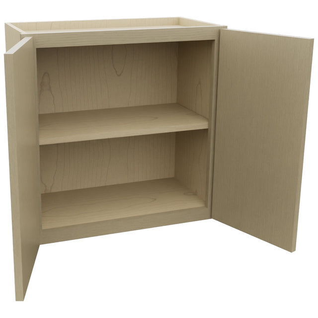 Fabuwood Luxe Desert Oak W2424 Wall Standard Cabinet, Open View
