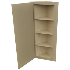 Fabuwood Luxe Desert Oak WAE1239 Wall Angle End Cabinet, Open View