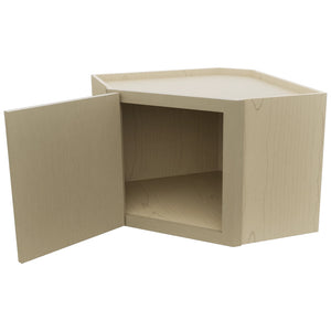 Fabuwood Luxe Desert Oak WDC2418 Wall Corner Diagonal Cabinet, Open View